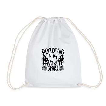 Reading Is My Favorite Sport - Read - Drawstring Bag - white - Front
