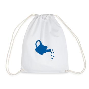 Arrosoir de cœurs bleu – semer l’amour et la joie - Sac de sport léger - blanc - Devant