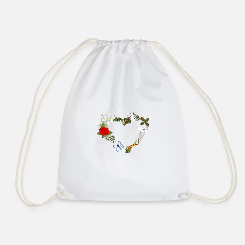 Wedding pattern - Drawstring Bag - white