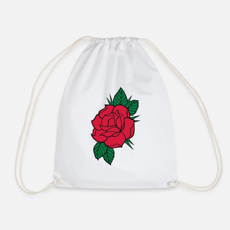 Rose - Dreifarbig - Turnbeutel - Weiß