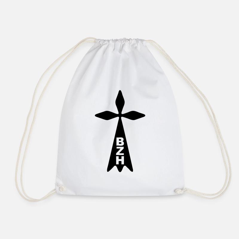 breizh ermine - Drawstring Bag - white