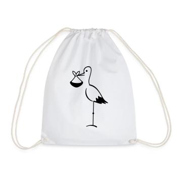 Cigogne avec Bundle / cigogne avec le paquet (1c) - Sac de sport léger - blanc - Devant