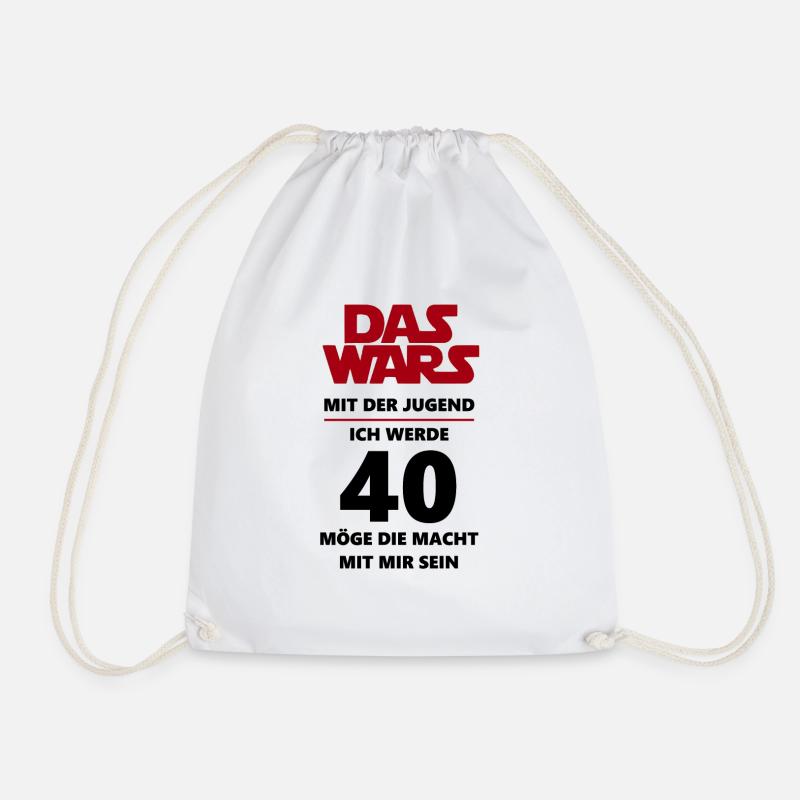 40 Geburtstag - Turnbeutel - Weiß