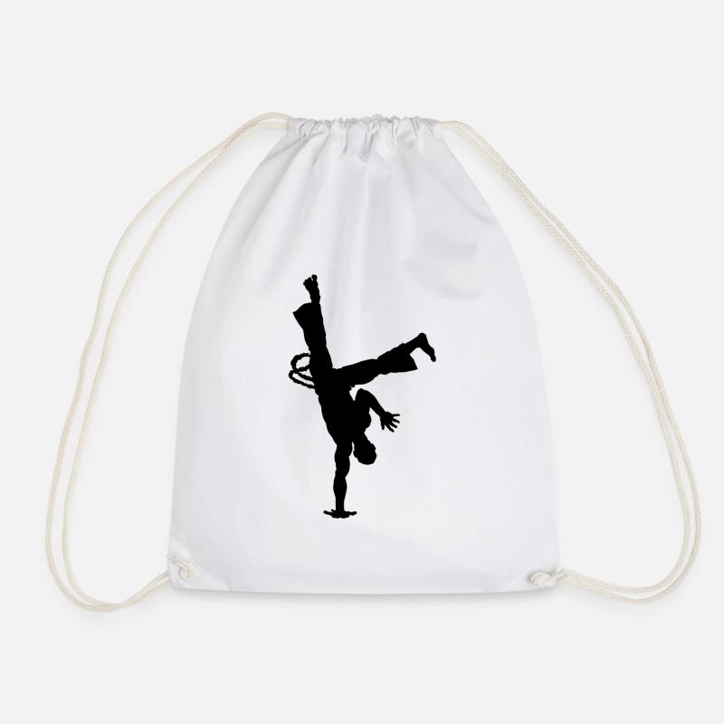 Capoeira Regional Silhouette - Drawstring Bag - white