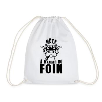 bete a manger du foin vache expression - Sac de sport léger - blanc - Devant