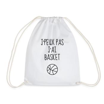 Basketball - Basket ball - Basket-ball - Baskette - Drawstring Bag - white - Front