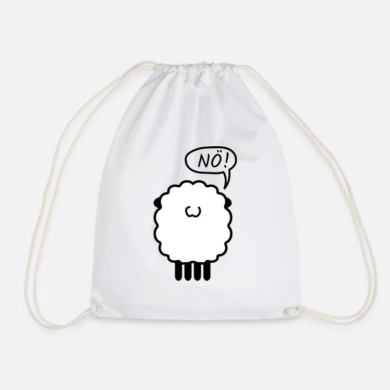 Schaf Nö! Design Geschenk - Turnbeutel - Weiß