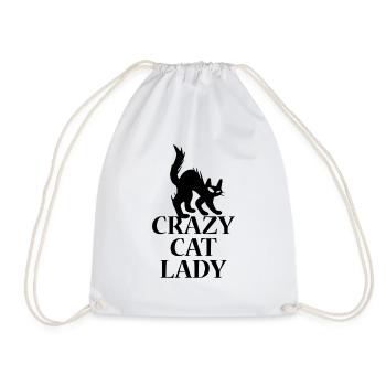 Crazy Cat Lady - Drawstring Bag - white - Front