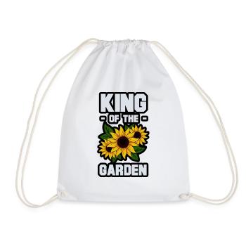 King of the Garden Sunflower Gardener - Drawstring Bag - white - Front
