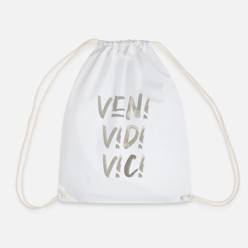 veni vedi vici latin success successful Caesar - Drawstring Bag - white