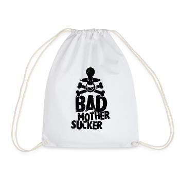 Evil Mother Sucker Baby Humor Pacifier Metal - Drawstring Bag - white - Front
