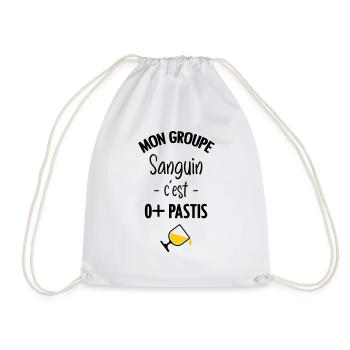 Mon groupe sanguin c'est O+ Pastis - Sac de sport léger - blanc - Devant