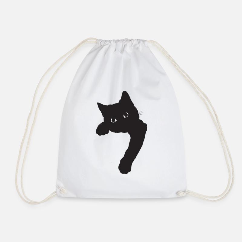 Süße schwarze Katze - Turnbeutel - Weiß