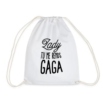 Lady tu me rends gaga - humour femme star - Sac de sport léger - blanc - Devant