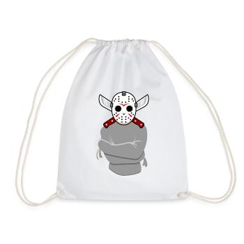 Crazy jason - Drawstring Bag - white - Front