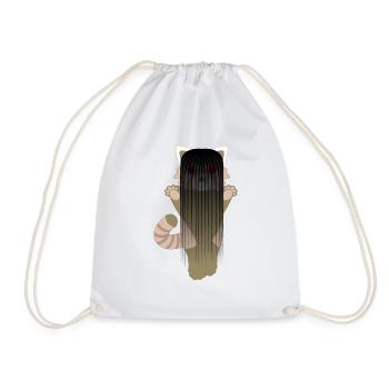 Red panda disguised as a demon girl for Halloween - Drawstring Bag - white - Front