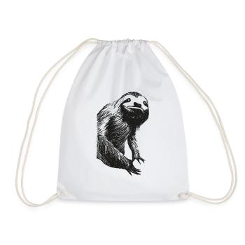 Sloth Tired Lazy Lazy Morning Grouch Office - Drawstring Bag - white - Front