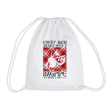 Bagpipe training and bagpipe playing - Drawstring Bag - white - Front