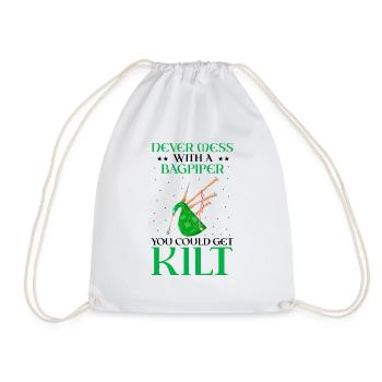 Bagpipes for pipers and Scots - Drawstring Bag - white - Front