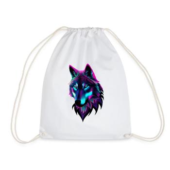 Wolf - Drawstring Bag - white - Front