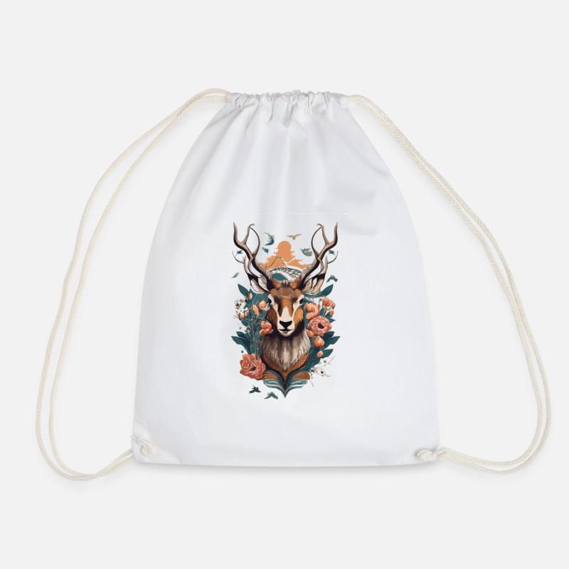 DEER - Drawstring Bag - white