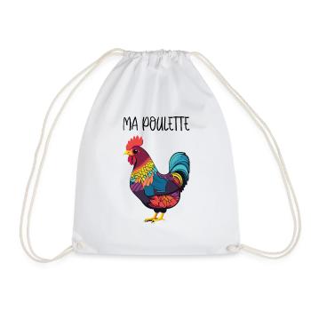 Ma poulette - Poule - Nature - Sac de sport léger - blanc - Devant