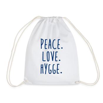 Peace Love Hygge - Drawstring Bag - white - Front