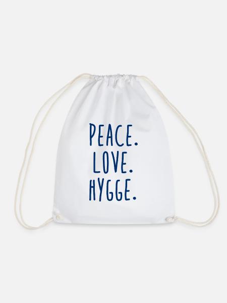 Peace Love Hygge - Turnbeutel - Weiß
