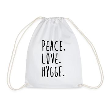 Peace Love Hygge - Turnbeutel - Weiß - Vorne