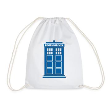 tardis flies - Drawstring Bag - white - Front