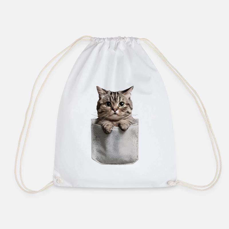 Scottish Fold Katze in der Tasche Geschenk - Turnbeutel - Weiß
