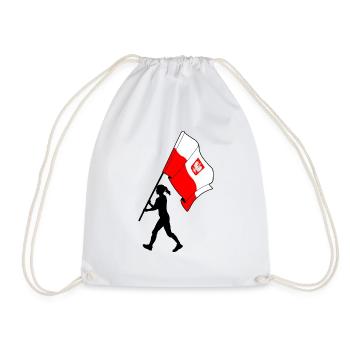 Flag Poland woman walking - Drawstring Bag - white - Front
