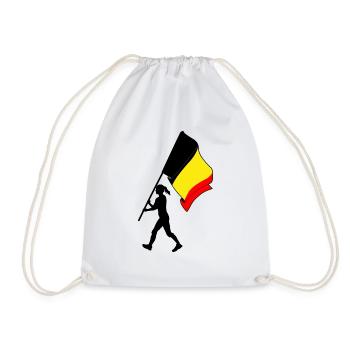 Flagge Belgien Frau zu Fuß - Turnbeutel - Weiß - Vorne