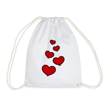 Hearts Love Symbol - Drawstring Bag - white - Front