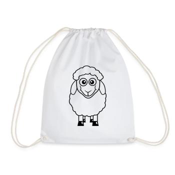 mouton bébé se tient mignon mignon agneau enfant cool bande dessinée - Sac de sport léger - blanc - Devant