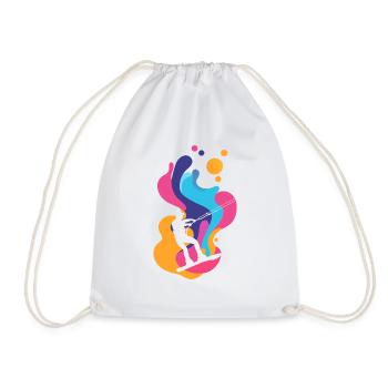 Wakeboarder Wakeboarding - Drawstring Bag - white - Front