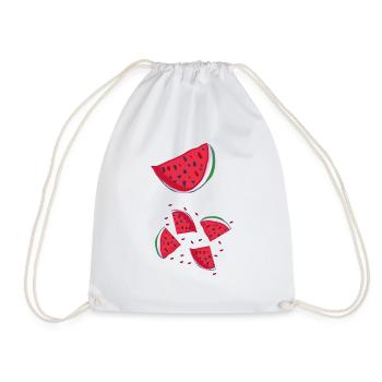 Watermelon - Drawstring Bag - white - Front