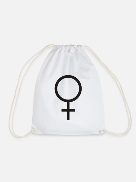 Frau - Frauen - Weiblich - Shirt - Turnbeutel - Weiß