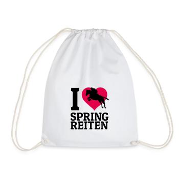 I love Springreiten - Turnbeutel - Weiß - Vorne