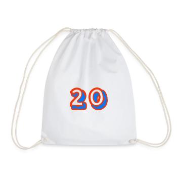 20. 20 ANS. 20e ANNIVERSAIRE. ANNIVERSAIRE 20 ANS. - Sac de sport léger - blanc - Devant