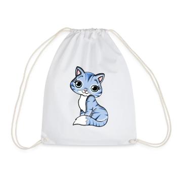 Cat kitten puss litter cat animal - Drawstring Bag - white - Front