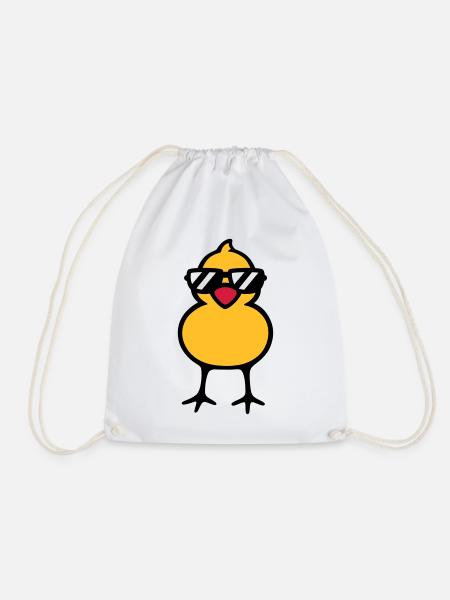 cool chick (rd) - Drawstring Bag - white