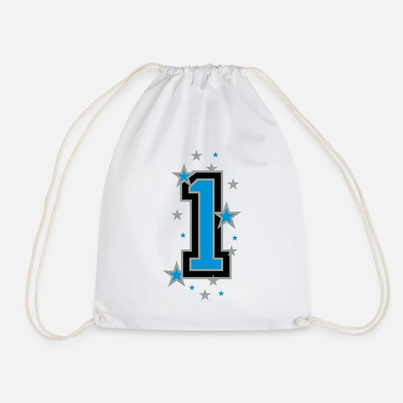 The number 1 - Drawstring Bag - white