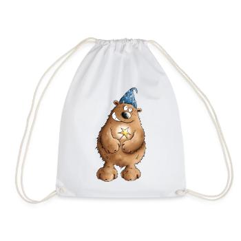 Magician Bear I Magician Bear I Magician - Drawstring Bag - white - Front