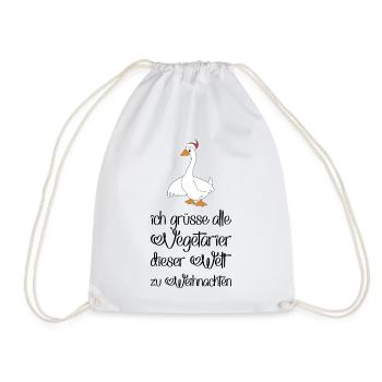 Lustige Geschenke für Vegetarier zu Weihnachten - Turnbeutel - Weiß - Vorne