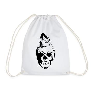 Mermaid on skull - Drawstring Bag - white - Front