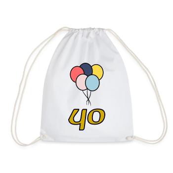40. 40 ANS. 40e ANNIVERSAIRE. ANNIVERSAIRE 40 ANS. - Sac de sport léger - blanc - Devant