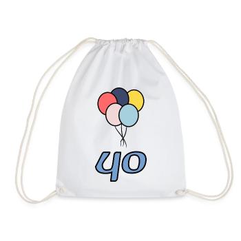 40. 40 YEARS. 40th ANNIVERSARY. 40 YEARS ANNIVERSARY. - Drawstring Bag - white - Front