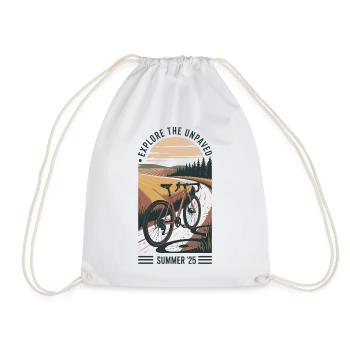 Cycling through the summer fields - Drawstring Bag - white - Front