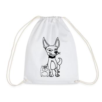 Colorful Fluid Abstract Design - Drawstring Bag - white - Front